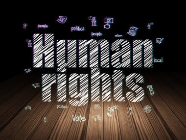 Siyasi kavram: insan hakları grunge karanlık odada