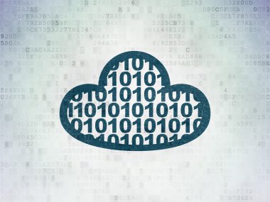 Cloud computing concept: Cloud With Code on Digital Paper background