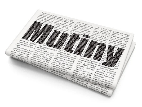 Conceito político: Mutiny on Newspaper background — Fotografia de Stock