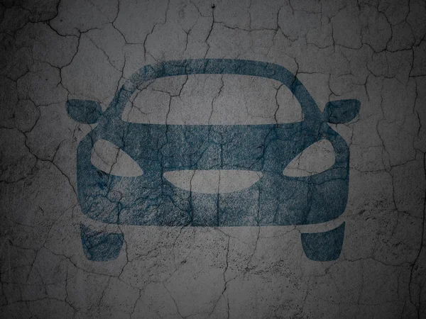 Travel concept: Car on grunge wall background — Stockfoto