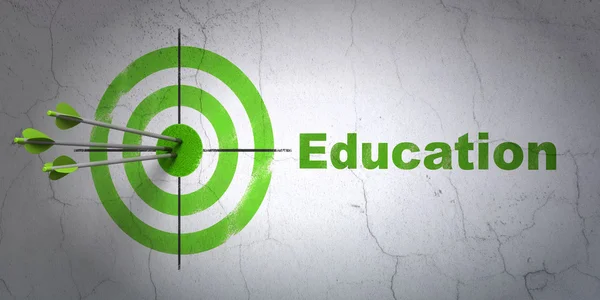 Education concept: target and Education on wall background — Stock Photo, Image