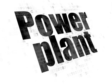 Endüstri kavramı: santral dijital arka plan üzerinde