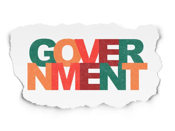 Politics concept: Government on Torn Paper background — Stockfoto