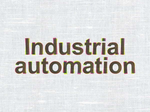 Concepto de industria: Automatización industrial sobre fondo de textura de tela —  Fotos de Stock