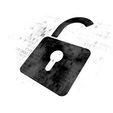 veri kavramı: dijital arka planda açılan asma kilit