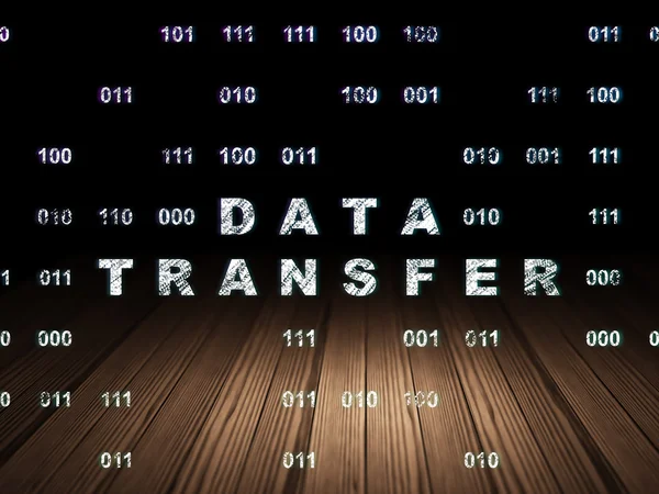 Concetto informativo: Trasferimento dati in camera oscura grunge — Foto Stock