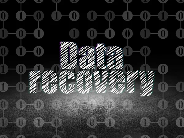Concepto de datos: Recuperación de datos en sala oscura grunge — Foto de Stock