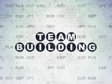 Finance concept: Team Building on Digital Paper background