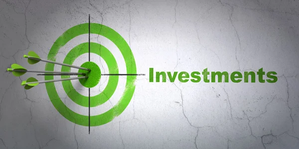 Bank koncept: mål och investeringar på vägg bakgrund — Stockfoto