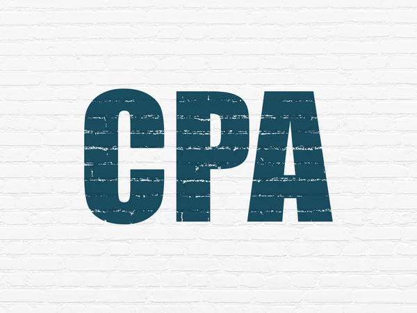 Finance concept: CPA on wall background — Stock Photo, Image