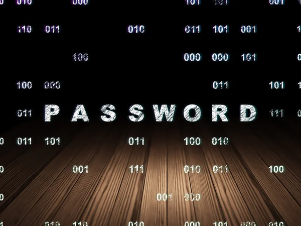 Privacy concept: Password in grunge dark room — Stock Photo, Image