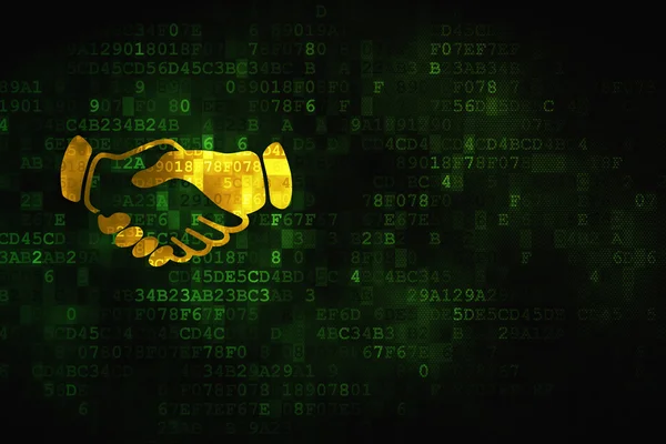 Business concept: Handshake on digital background — Stock Photo, Image
