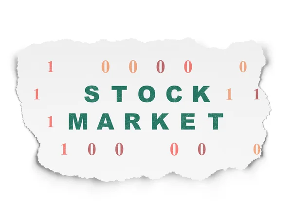 Conceito de negócio: Mercado de ações sobre papel rasgado — Fotografia de Stock