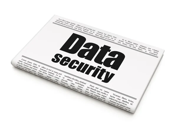 Datenschutzkonzept: Zeitungsschlagzeile Datensicherheit — Stockfoto