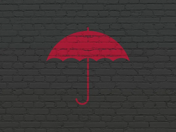 Security concept: Umbrella on wall background — Stock Photo, Image