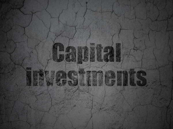 Concept de devise : Investissements en capital sur fond de mur grunge — Photo