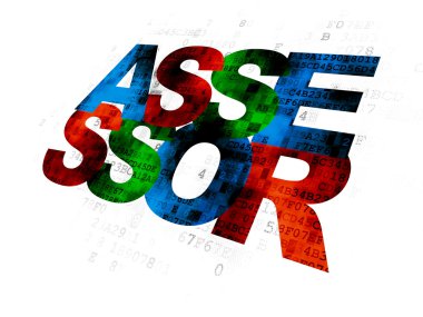 Sigorta kavramı: dijital arka plan üzerinde değerlendirme uzmanı