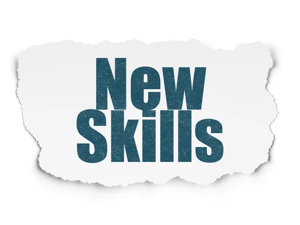 Education concept: New Skills on Torn Paper background — ストック写真