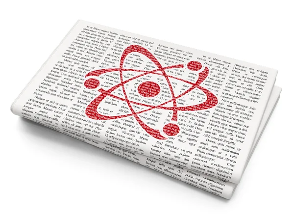 Science concept: Molecule on Newspaper background — Φωτογραφία Αρχείου