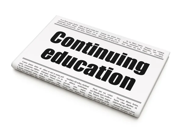 Education concept: newspaper headline Continuing Education — Zdjęcie stockowe