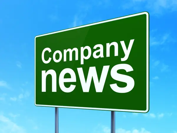 News concept: Company News on road sign background — Stock Photo, Image