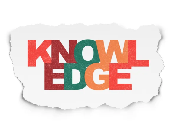 Education concept: Knowledge on Torn Paper background — 图库照片