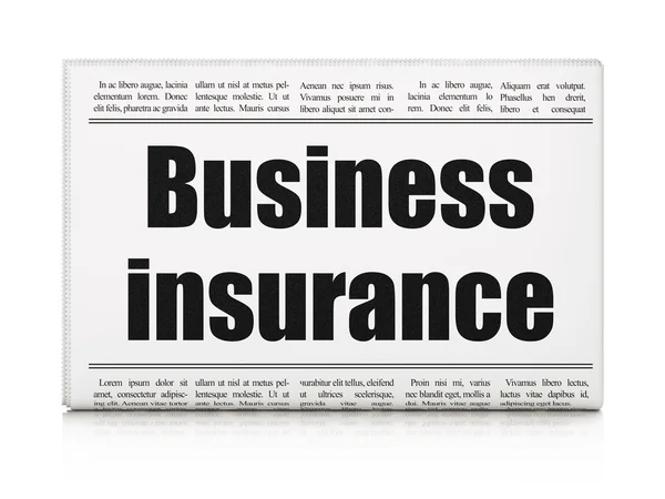 Insurance concept: newspaper headline Business Insurance — Stock fotografie