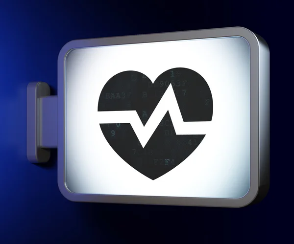 Pojęcie opieki zdrowotnej: serce na tle Billboardu — Zdjęcie stockowe