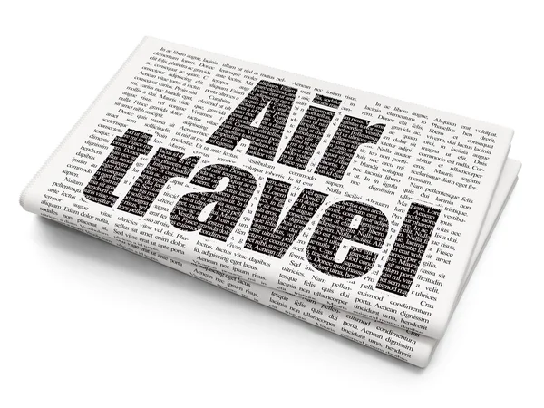 Idegenforgalmi koncepció: Air Travel újság háttér — Stock Fotó