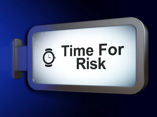 Timeline concept: Time For Risk and Watch on billboard background — Stock Photo, Image