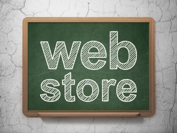 Концепция веб-разработки: Web Store on chalkboard background — стоковое фото
