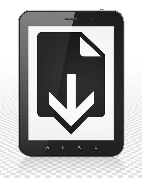 Web Development concept: Tablet PC computer met Download op display — Stockfoto