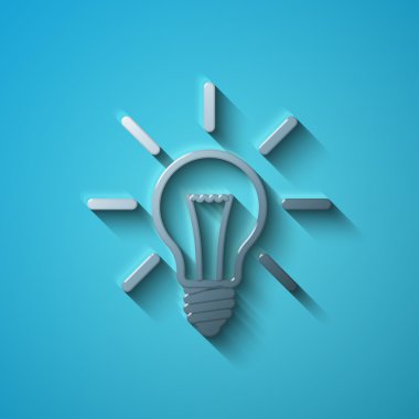 Ekonomi kavramı: düz metalik ampul simgesi, vektör