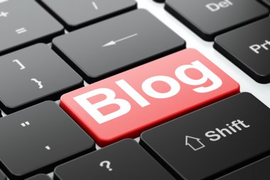 Web Tasarım: bilgisayar klavye arka plan üzerinde Blog