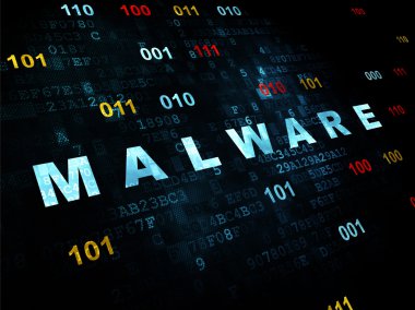 Gizlilik kavramı: dijital arka plan üzerinde malware