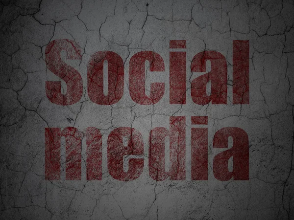 Concetto di social media: Social Media su sfondo grunge wall — Foto Stock