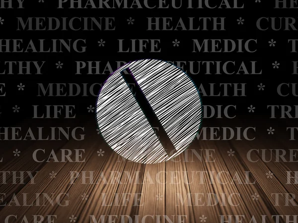 Medizinkonzept: Pille im Grunge Dark Room — Stockfoto