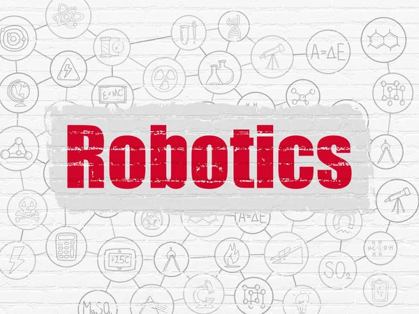 Wissenschaftskonzept: Robotik auf Wandhintergrund — Stockfoto