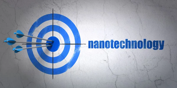 Conceito de ciência: alvo e nanotecnologia no fundo da parede — Fotografia de Stock