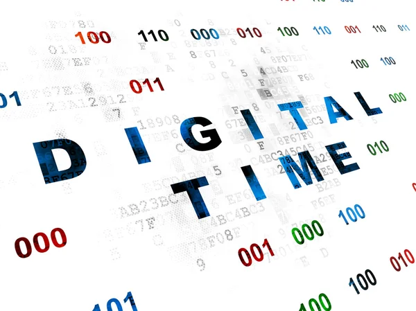 Time concept: Digital Time on Digital background — Stock Photo, Image