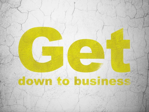Business concept: Get Down to business on wall background — Stock Photo, Image