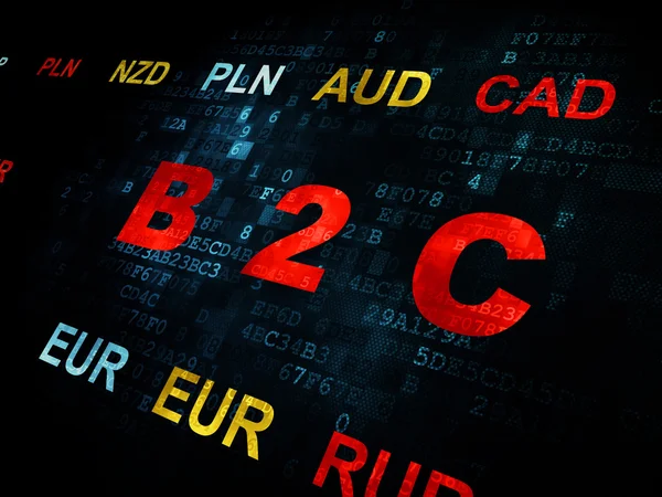Affärsidé: B2c på digital bakgrund — Stockfoto