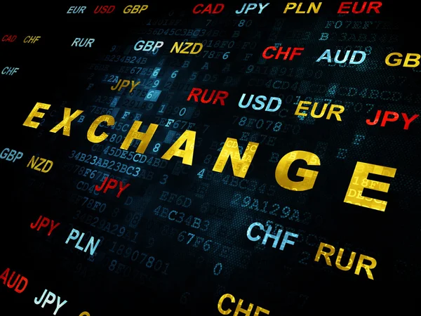 Banki koncepció: Exchange a digitális háttéren — Stock Fotó