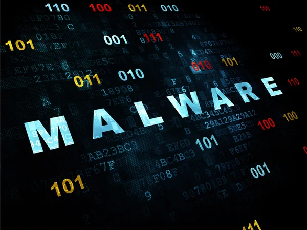 Conceito de privacidade: Malware em fundo digital — Fotografia de Stock