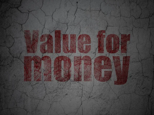 Geld concept: Value For Money op grunge muur achtergrond — Stockfoto