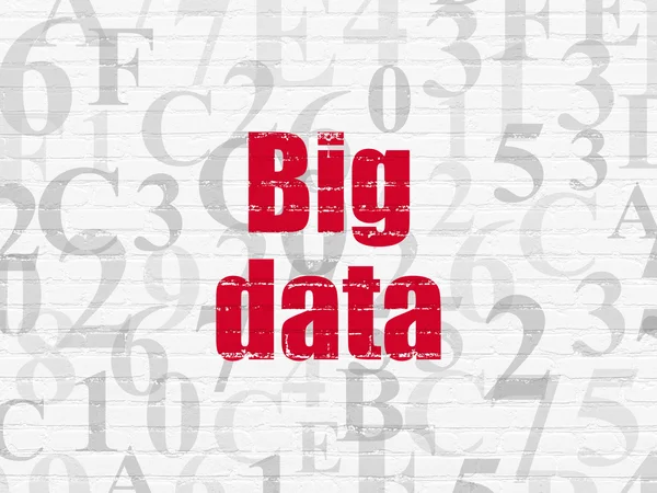 Conceito de dados: Big Data no fundo da parede — Fotografia de Stock