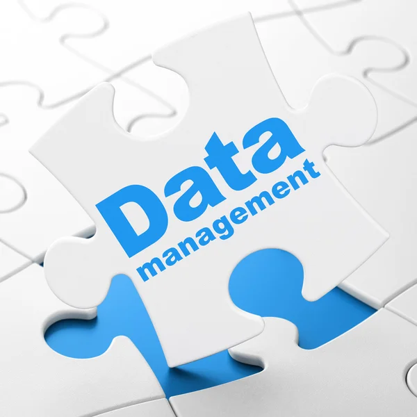 Data concept: Data Management on puzzle background — Stock Photo, Image