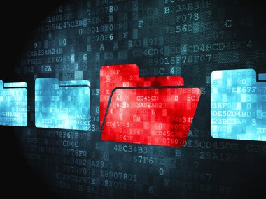 Ekonomi kavramı: dijital arka plan üzerinde klasör