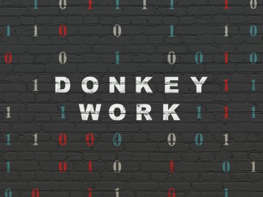 İş kavramı: duvar arka plan çalışmalarına eşek