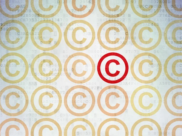 Law concept: copyright icon on Digital Paper background — Stock Photo, Image